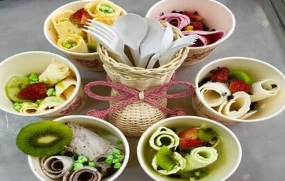 Hướng dẫn cách làm kem cuộn không cần máy