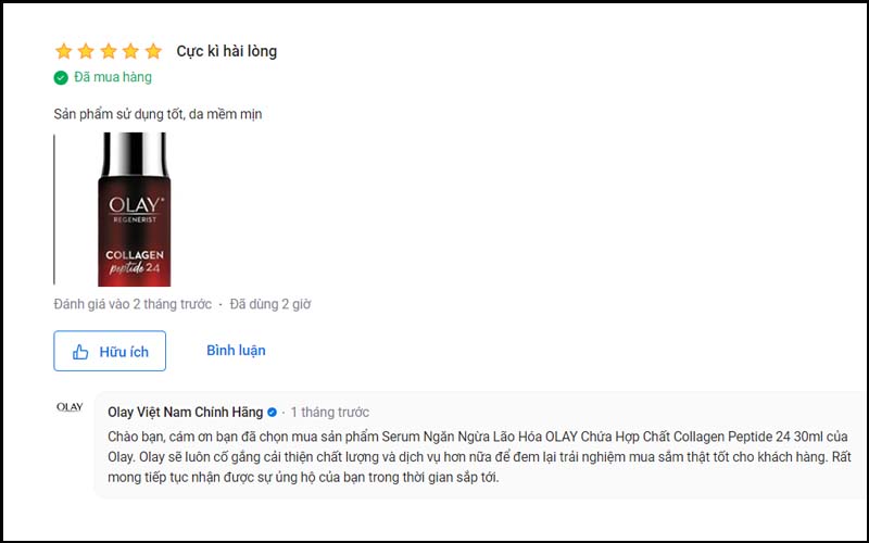 review chi tiet serum vi duong tai tao da chong lao hoa olay collagen 202206101106050593 Em Vào Bếp