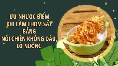 Thơm sấy bằng nồi chiên không dầu, lò nướng